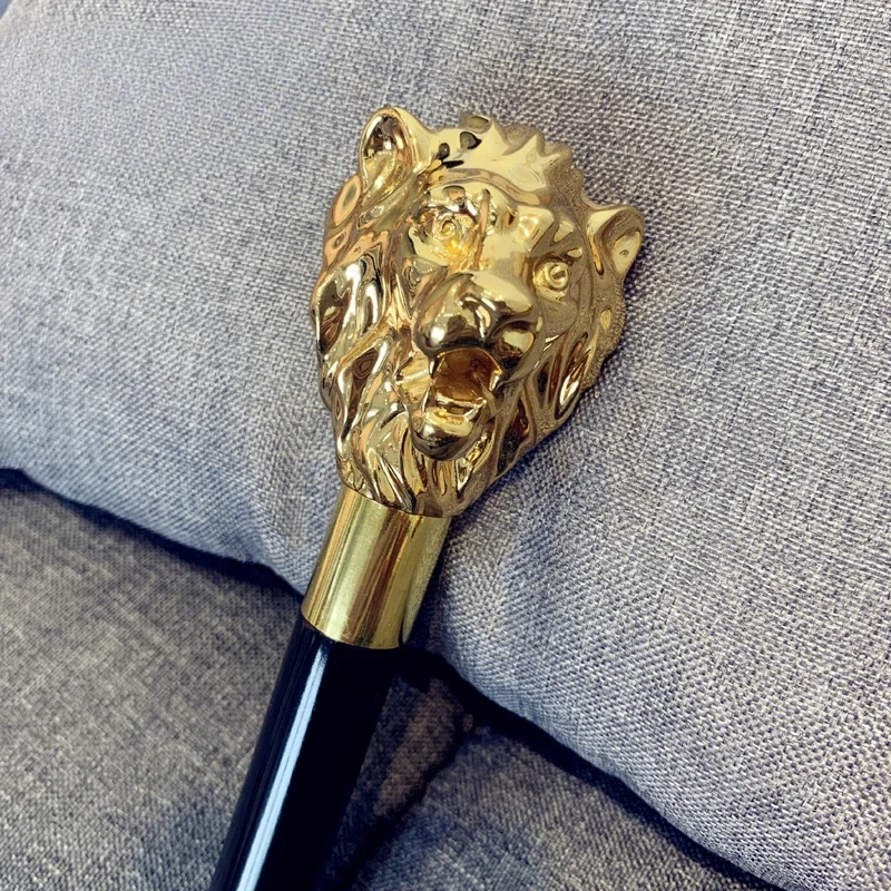 Bijia Golden Lion Head Straight Rod Umbrella British Style Retro Coffee Clear Luxury Trendy Sunshade