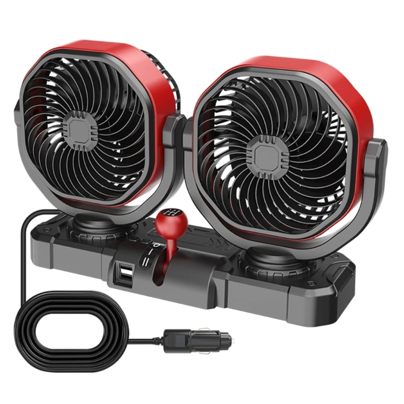 L5BC Double Head Vehicle Fan 12V 24V with Brushless Motor Low Noise Cabin Airflows Fan