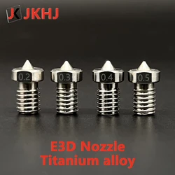 3D Printer Parts E3D V6 Titanium Alloy Nozzle Hotend Extruder High Hardness Metal Nozzle M6 Thread 0.3/0.4/0.6/0.8 1.75mm