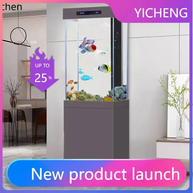 

LYY new square floor aquarium living room small and medium household vertical ecological fish tank free of water change