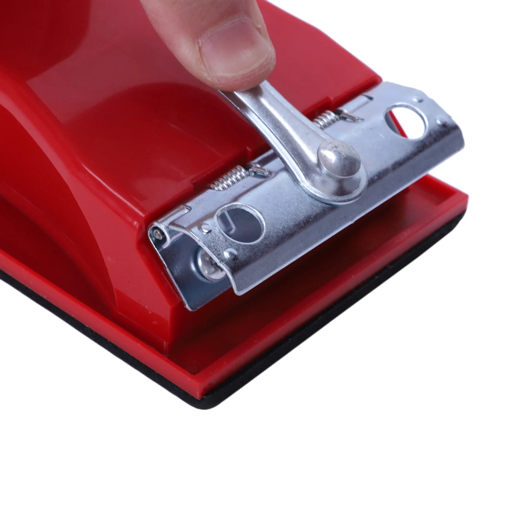 WORTHOWN-2X Rectangle Paper Grit Sandpaper Holder Hand Sander Red Black