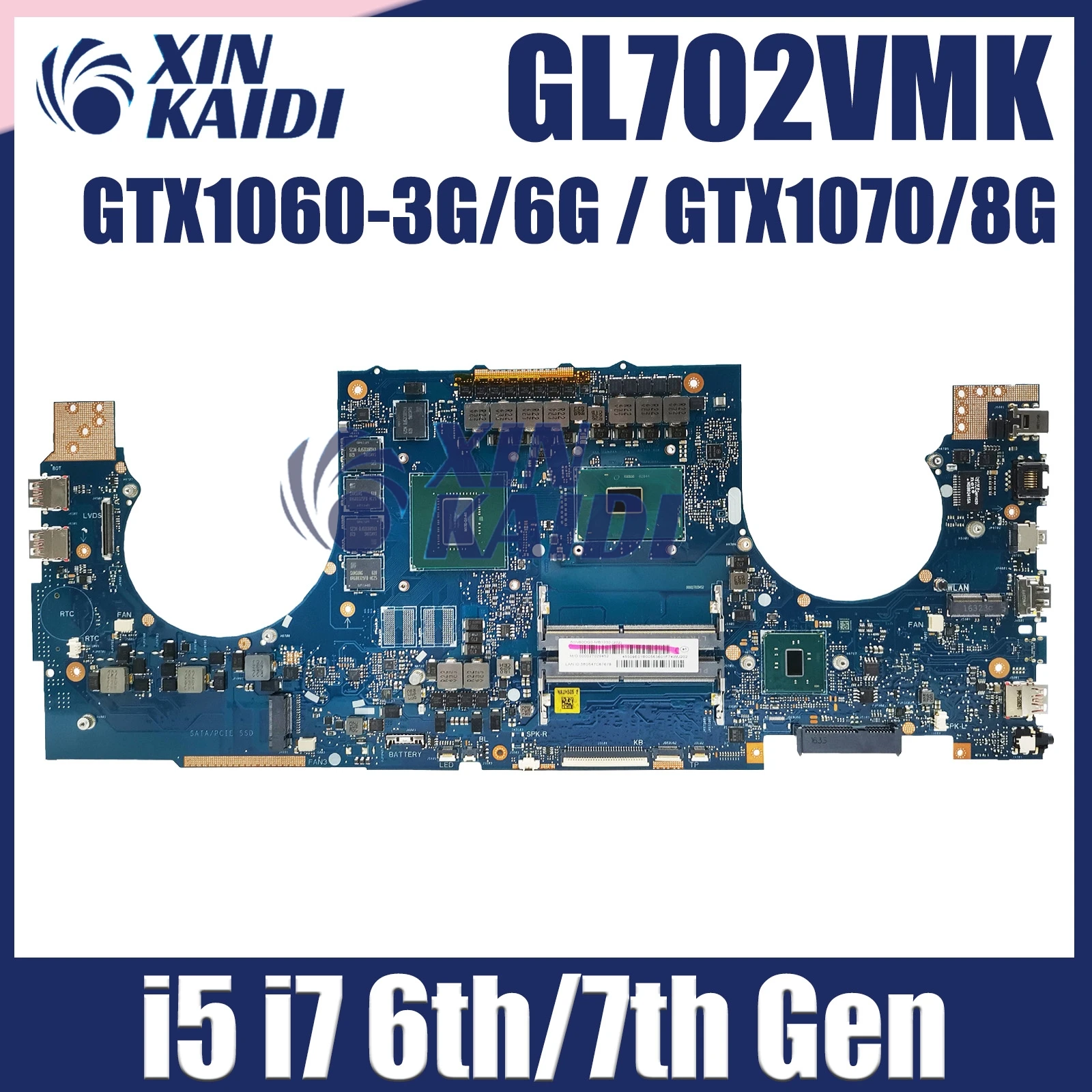 

GL702VM Материнская плата ASUS FX70V GL702VMK GL702VSK GL702VS GL702VML материнская плата для ноутбука I5 I7-6th/7 GTX1060-3G/6G GTX1070/8G