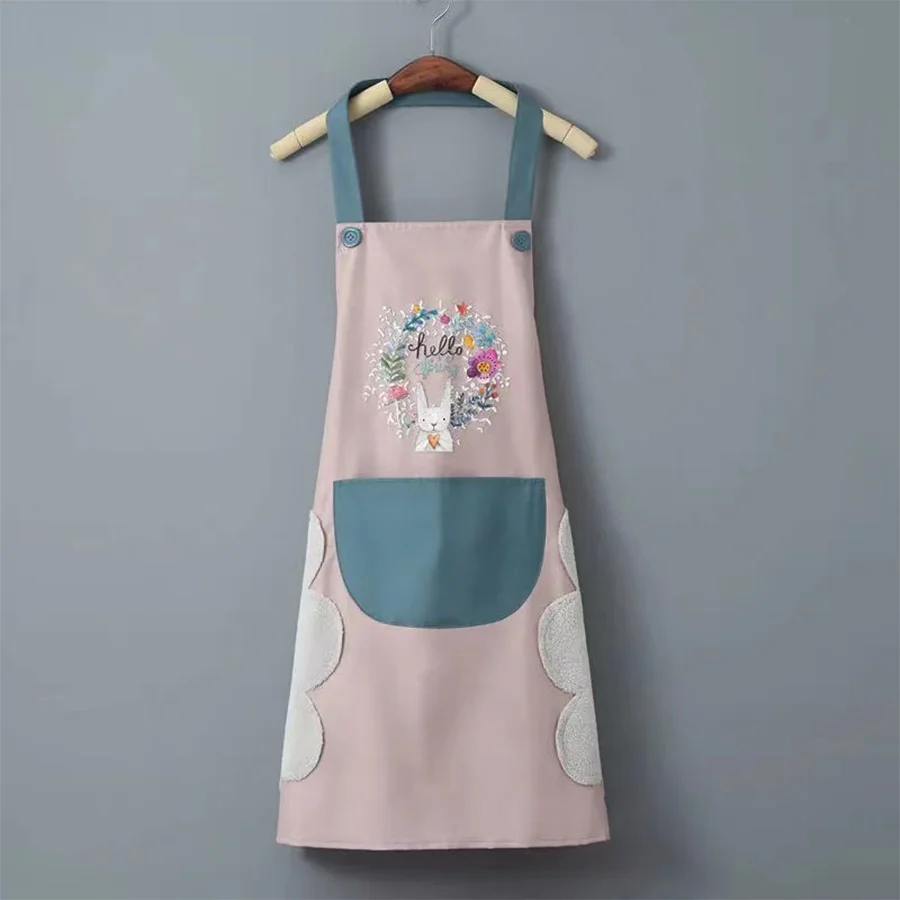 Hand-wiping Kitchen Household Cooking Apron Oil-proof Waterproof Men Women Adult Waist Fashion Coffee Overalls Wipe Hand Apron