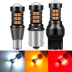 2pcs Signal Lamp Led T20 W21W 1156 White 7440 7443 W21/5W WY21W 27 SMD T25 3157 Led P27/7W P27W 3156 DRL Turn Signal Lights 12V