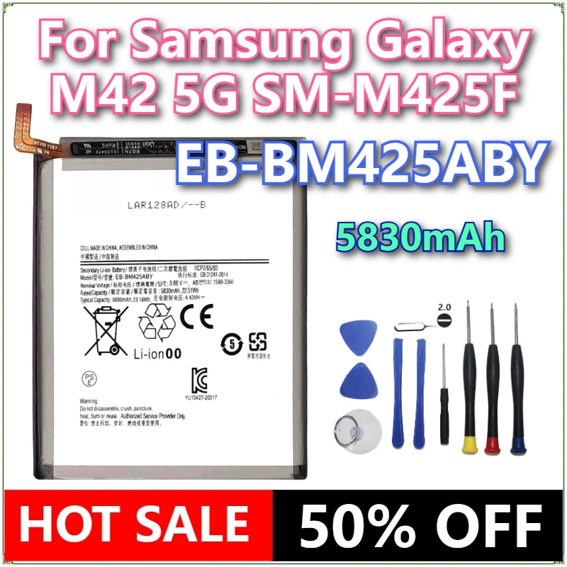 

Brand New EB-BM425ABY 5830mAh High Quality Mobile Phone Replacement Battery For Samsung Galaxy M42 5G SM-M425F + tools