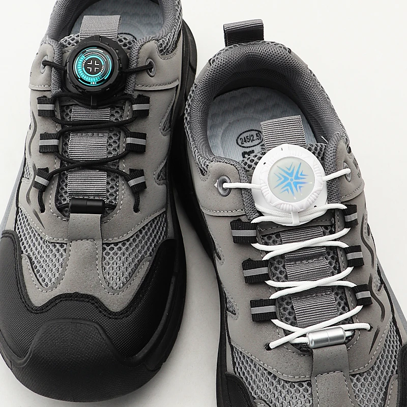 New Quick-Lace Rotary Shoelace System - No-Tie Lazy Shoelaces for Sports Hiking Shoes Shoe Laces