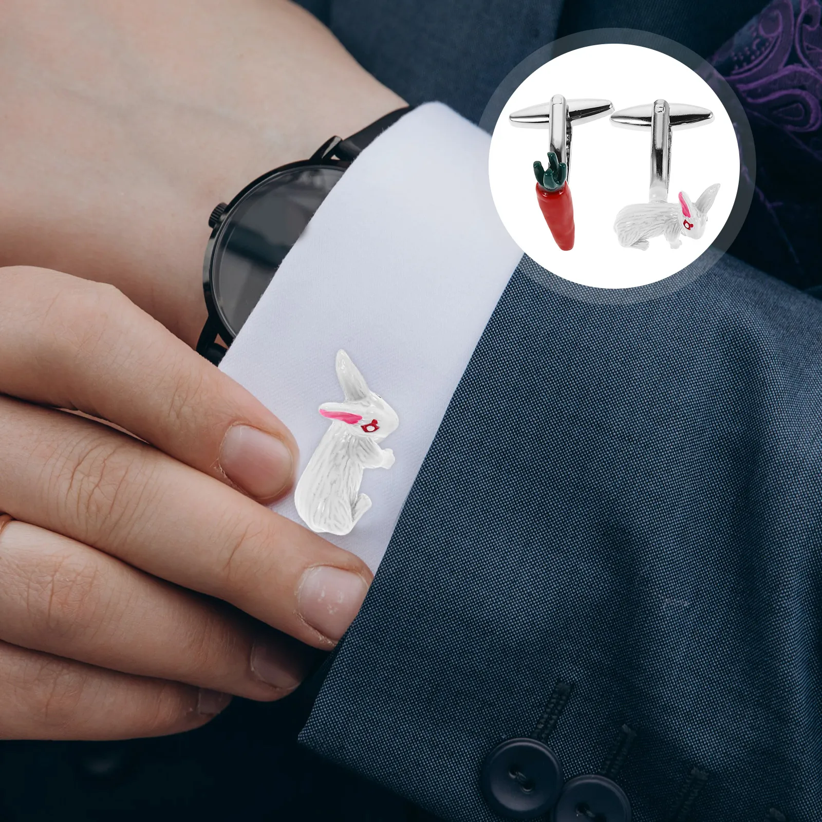 

1 Pair Festival Bunny Carrot Cufflinks Unisex Copper Design Business Suit Accessories Shirt Sleeve Cufflink Sets Mens Tuxedo