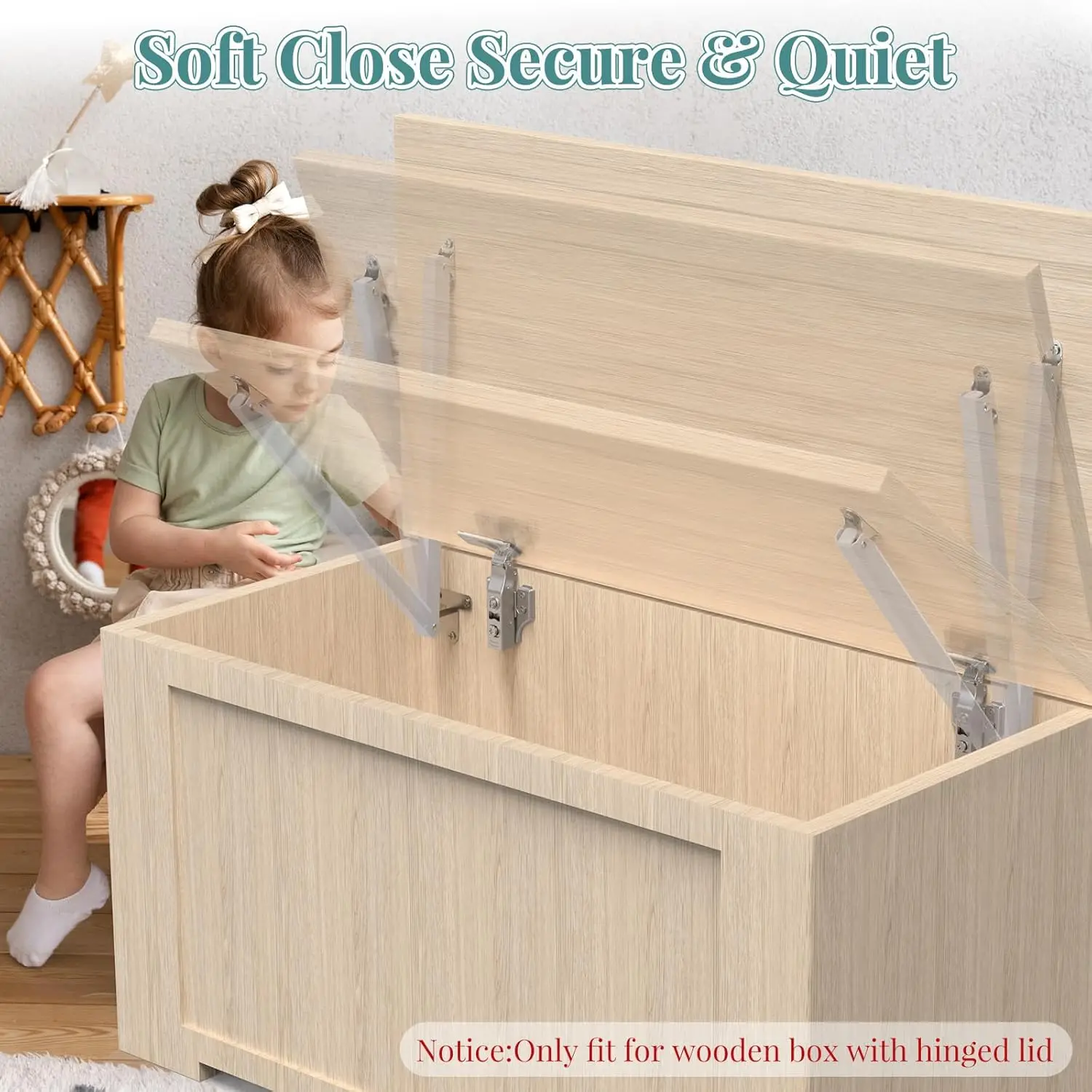 1Pc Wooden Box Soft Close Lid Stay Support