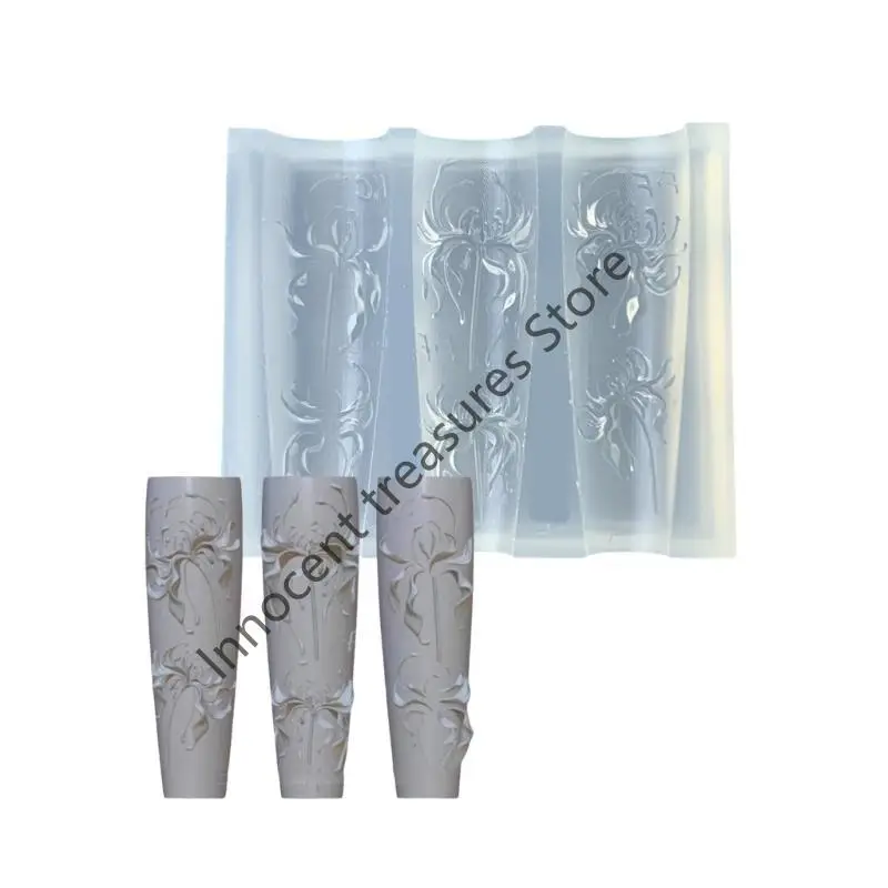 

3XUA Art Mold with Flower Patterns Template Carving Sticker Stencil Tools Creative Decorations Moulds