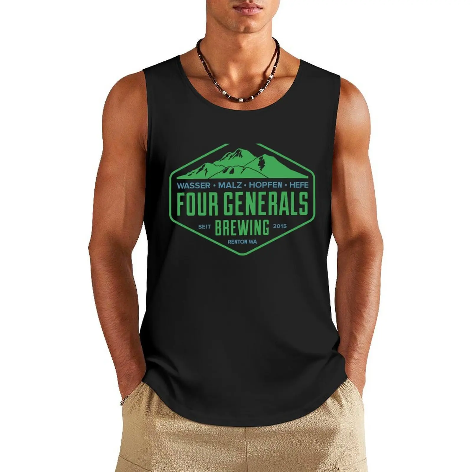 

Green and Blue Hex Tank Top Vest for boy gym shirt men men clothes
