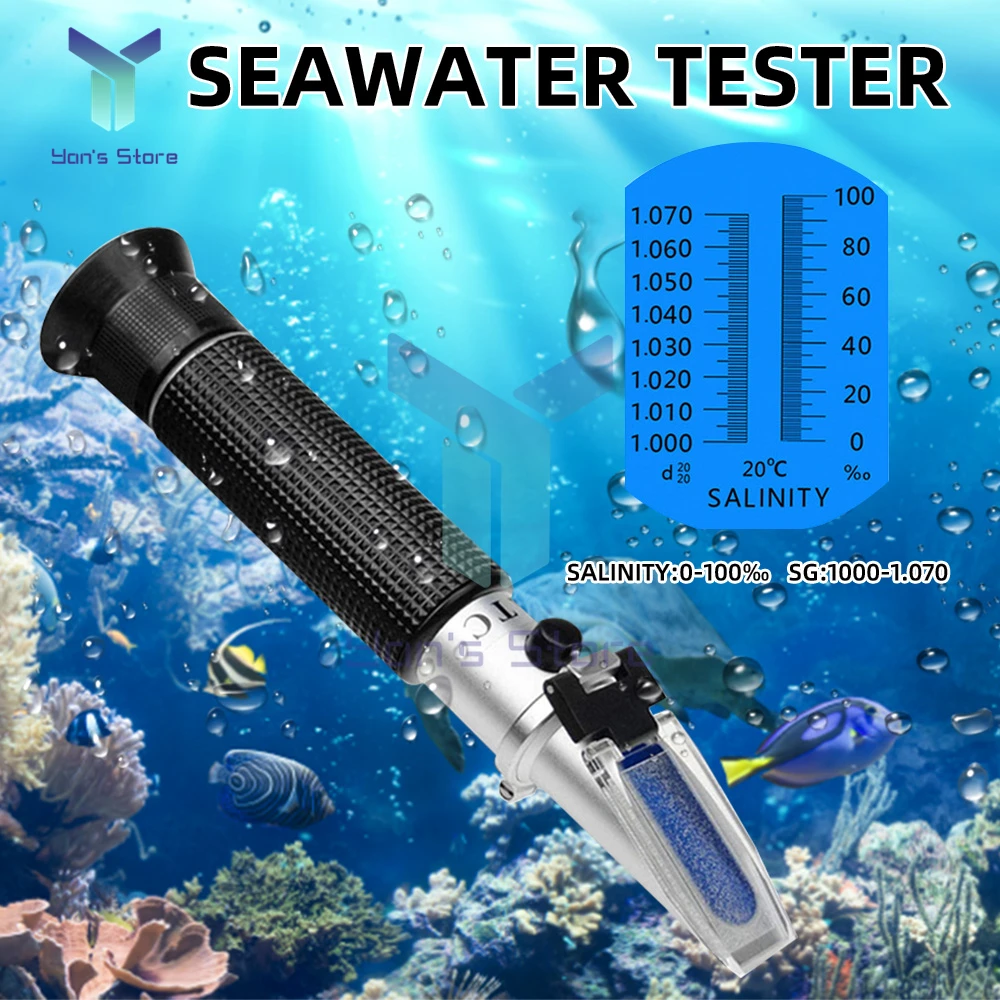 0-100 Sea Salinity meter salt water concentration Aquarium Handheld Mariculture Breeding Gravimeter Salinity Tester Detector