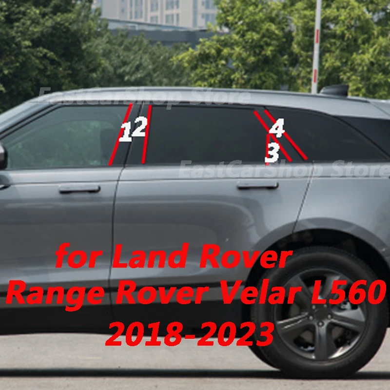 

For Land Rover Range Rover Velar L560 2018-2023 Car B C Pillar Middle Central Column PC Window Strip Sticker Cover Accessories