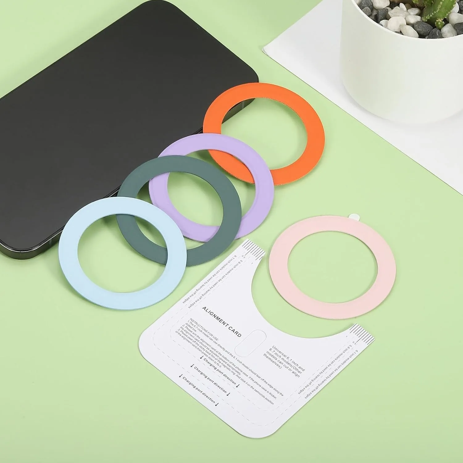 

Popped Magnetic Plate Ring Mobile Phone Metal Sticker Support Wireless Charger Metal Plate Sheet For Magnet Car Holder (2pcs)