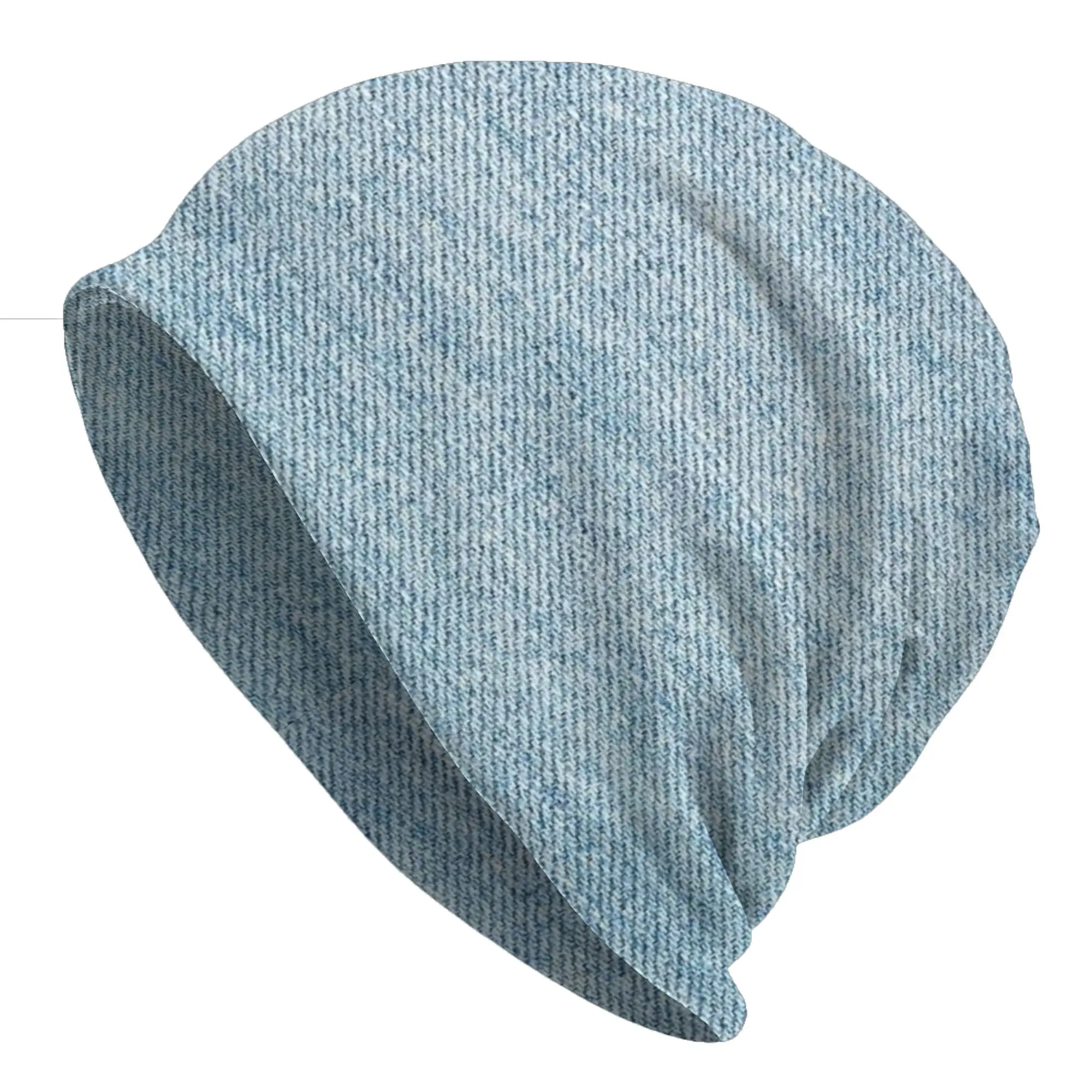 Niebieskie (9) Jesienne Wiosenne Czapki Dla Mężczyzn i Kobiet Tekstura Denimu Czapki Narciarskie Miękkie Czapki typu Bonnet Czapki Skullies i Beanies