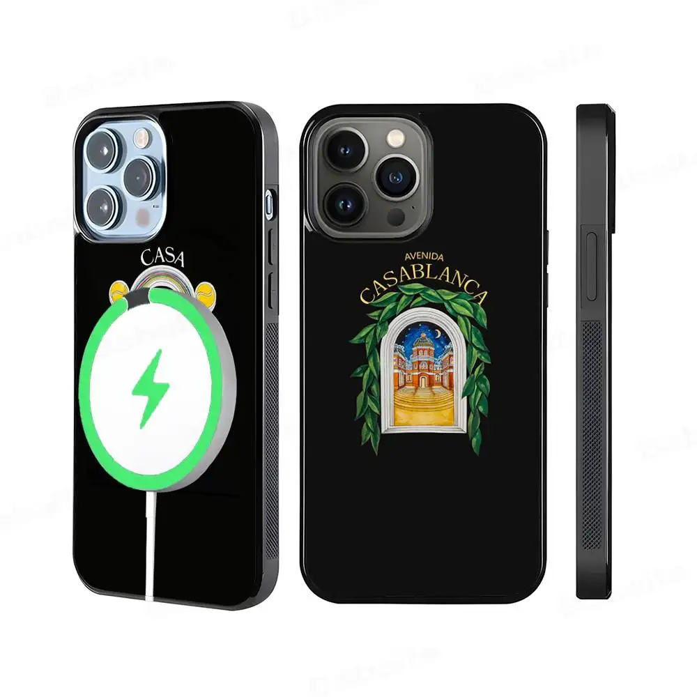 

Hot C-Casablanca For Magnetic Wireless Phone Case For IPhone 17 16 15 14 Plus 13 12 11 Pro Max