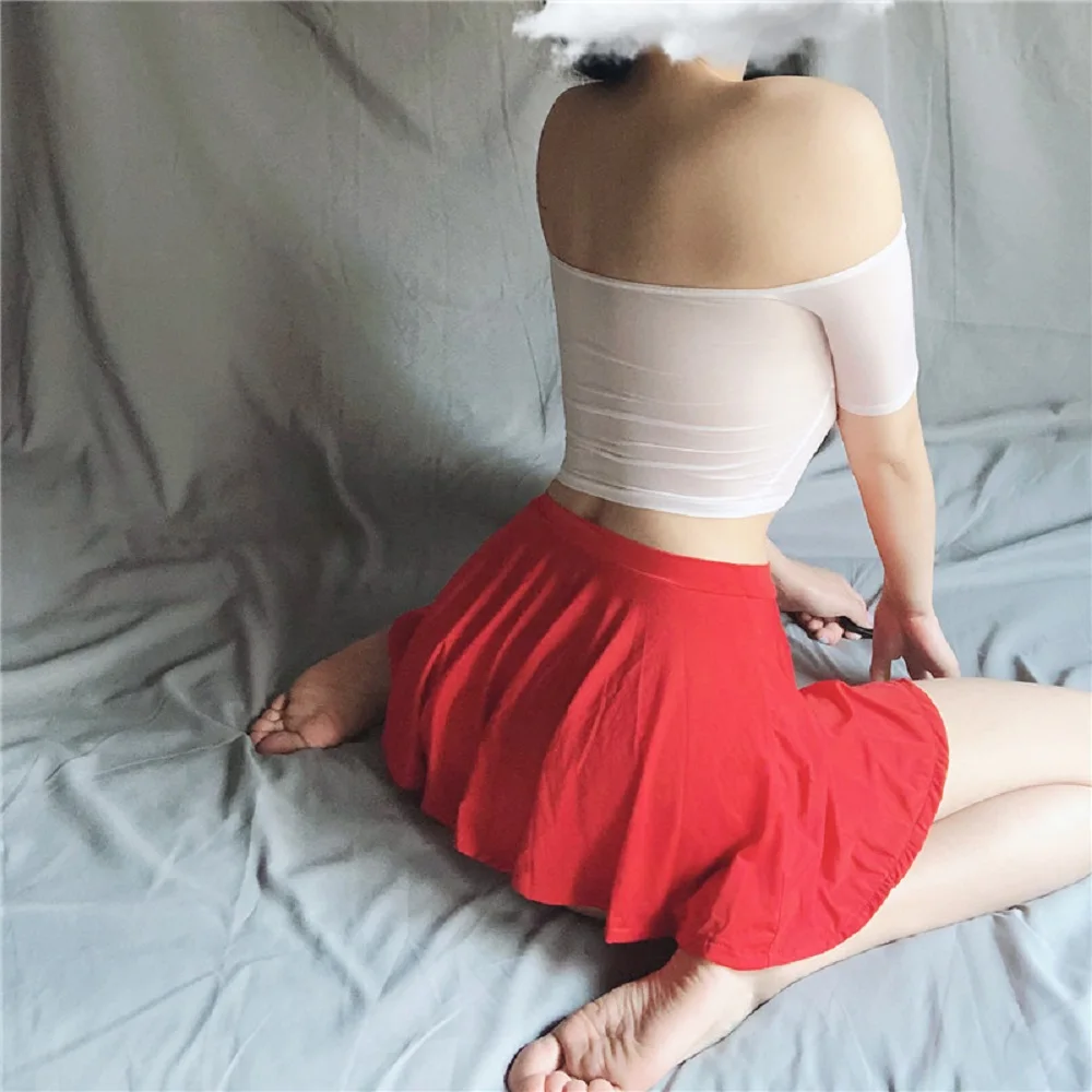 Sexy Skirt Solid Color Ice Silk Lotus Leaf Pendulum Transparent Nightclub Party Mini Skirts Womens Jupe Femme Faldas Korean