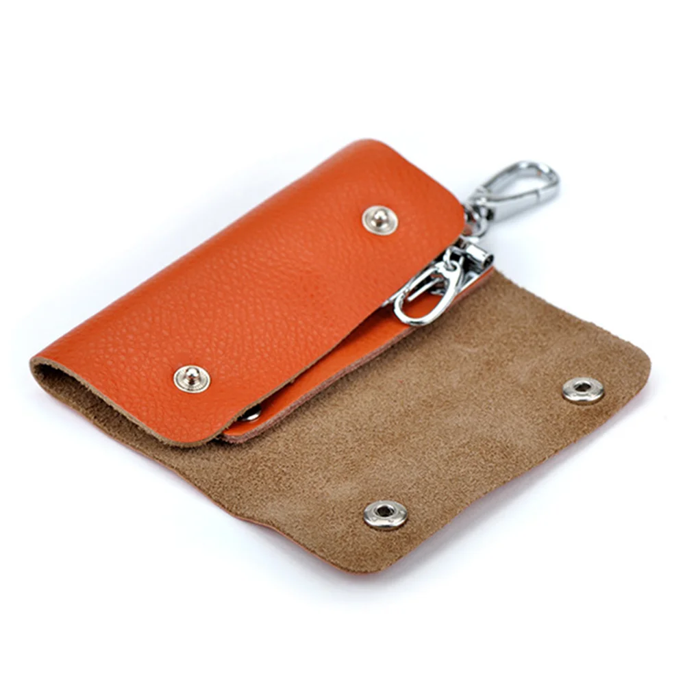 Fashion Zip Keychain Pouch Case Wallet Key Holder Wallet Leather Key Holder Case Keychain Bag Multicolor Pouch with Card Slot