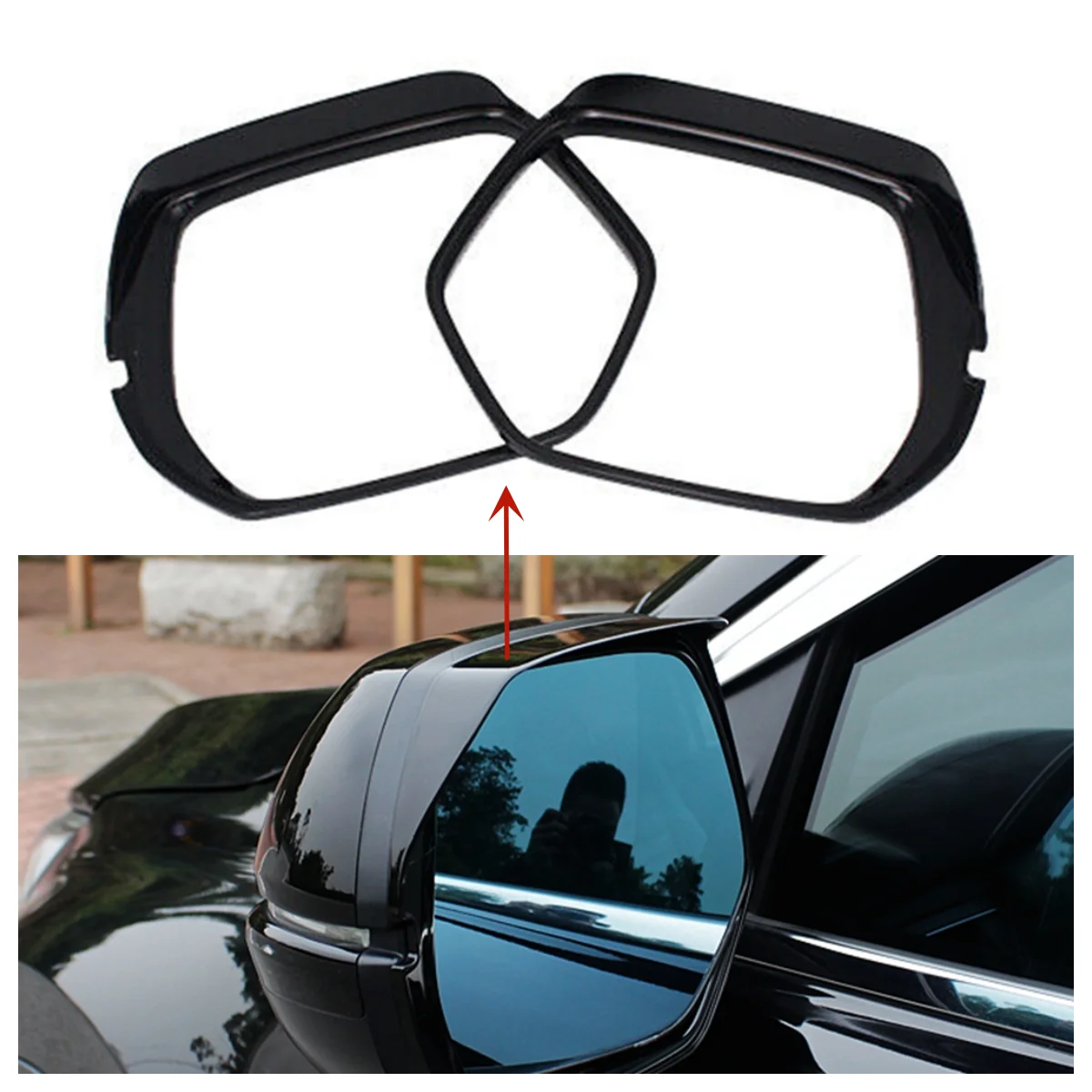 

2pcs Black Rearview Mirror Rain Eyebrow Frame Trim Rainshield Frame For Honda For CRV 2017-2021 Replace Automobiles Parts