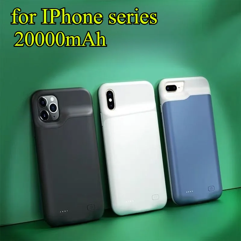 حافظة باور بانك 20000 مللي أمبير في الساعة لهاتف آيفون 16/15 برو/ماكس/ميني/إير بطارية مدمجة مع غطاء كامل من مادة البولي يوريثان الحراري شحن لاسلكي PD أسود #1