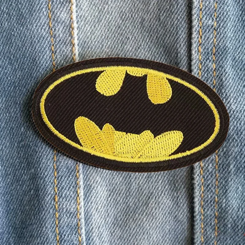 Superhero Bat-man Iron on Patches for Clothes Embroidered Patches Anime Patch Captain Clothing Accessories Badge Cloth Sticker