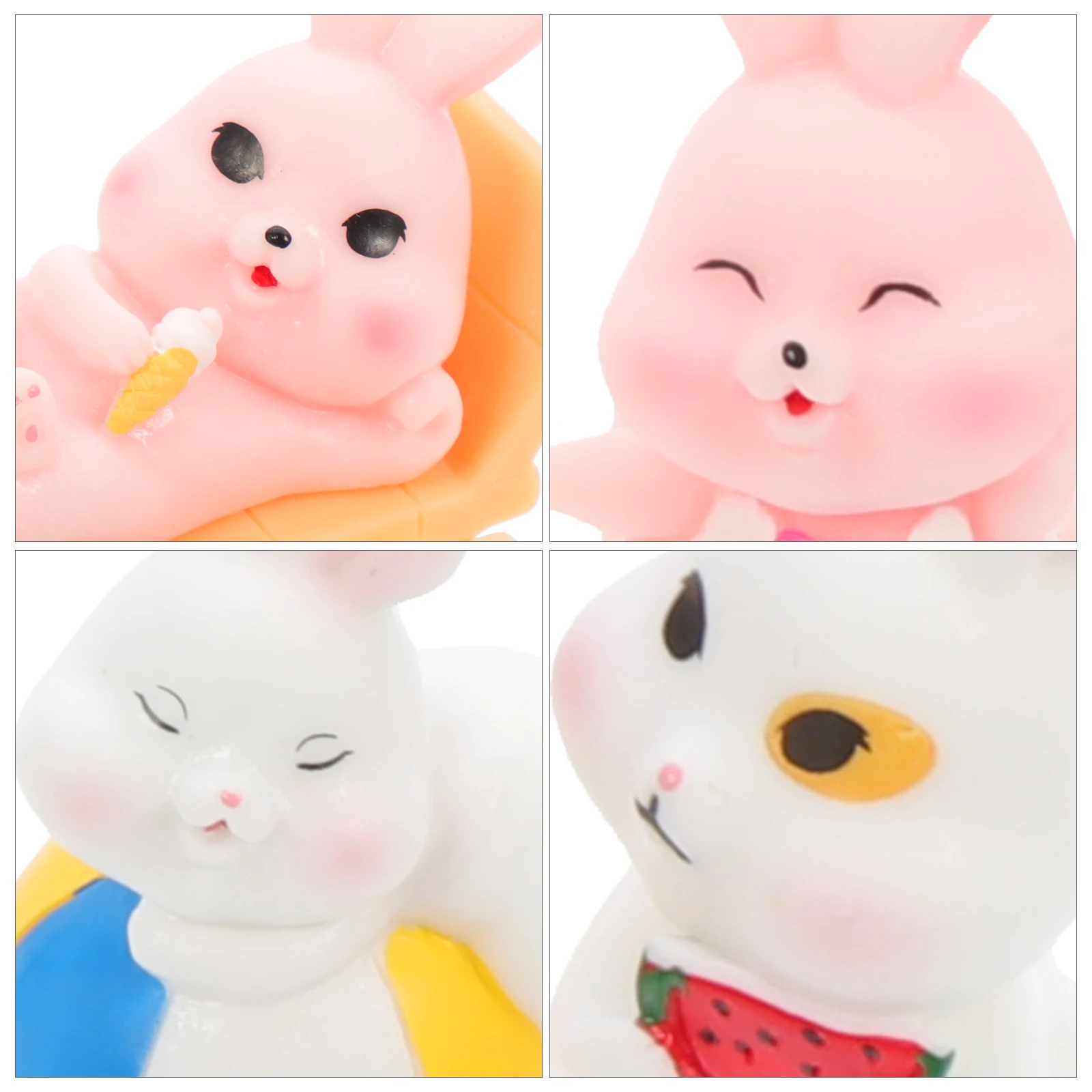 

8pcs Mini Garden Ornaments Landscape Adornments Micro Rabbit Decorative Ornaments Decor For Flowerpot Micro Landscape Resin