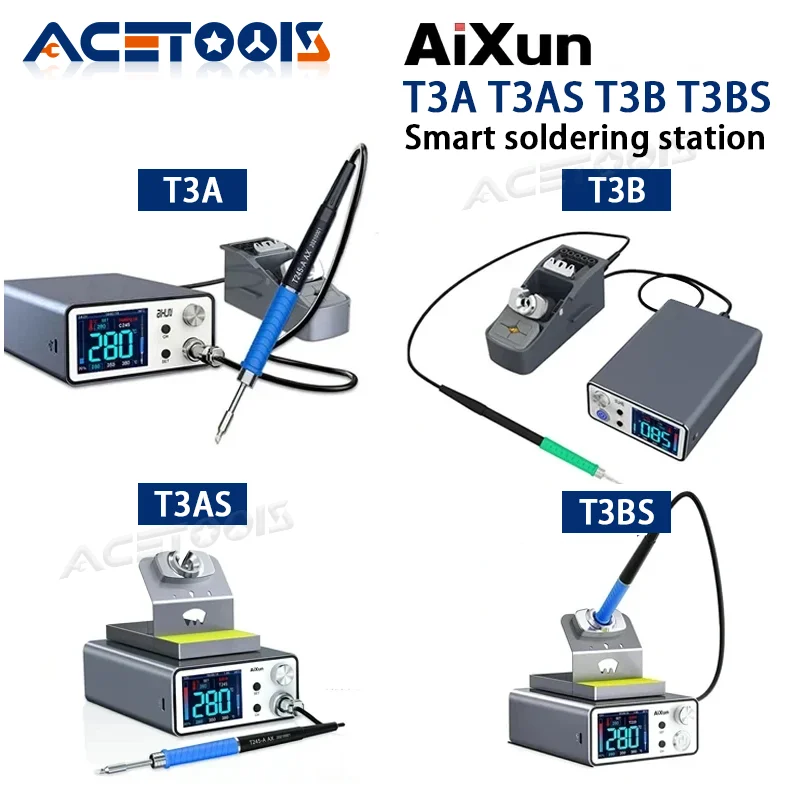 AIXUN T3A T3B Smart Soldering Station Welding T115/T210/T245/T12 Rework Station T3AS T3BS For PCB SMD BGA Repair Welding Tools