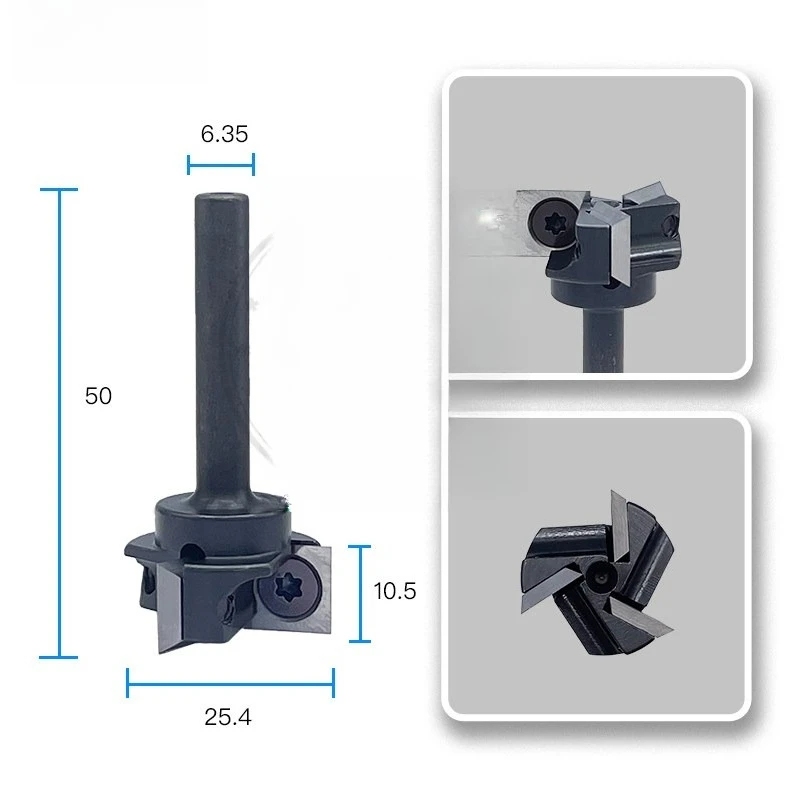 

Dreanique 2-Flute Wood Planer Bit 38.1mm 45mm Cutting Diameter 8 12 mm Shank Spoilboard Surfacing Router Bit Insert Carbide Slab