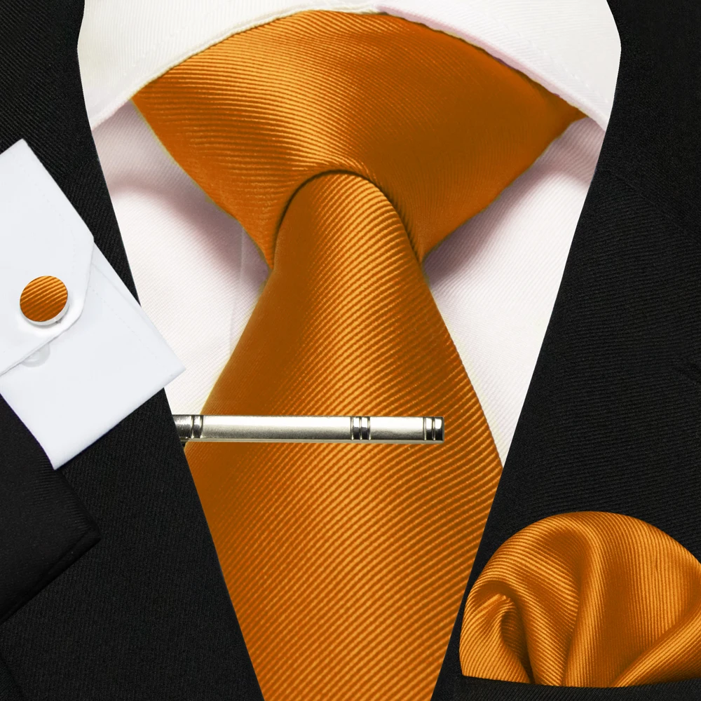 Klassische Seidenkrawatte für Herren in Rot, Blau, Grün, Business-Hochzeitskrawatte für Männer, Set mit Einstecktuch und Manschettenknöpfen, Geschenk für den Bräutigam – Detail 6