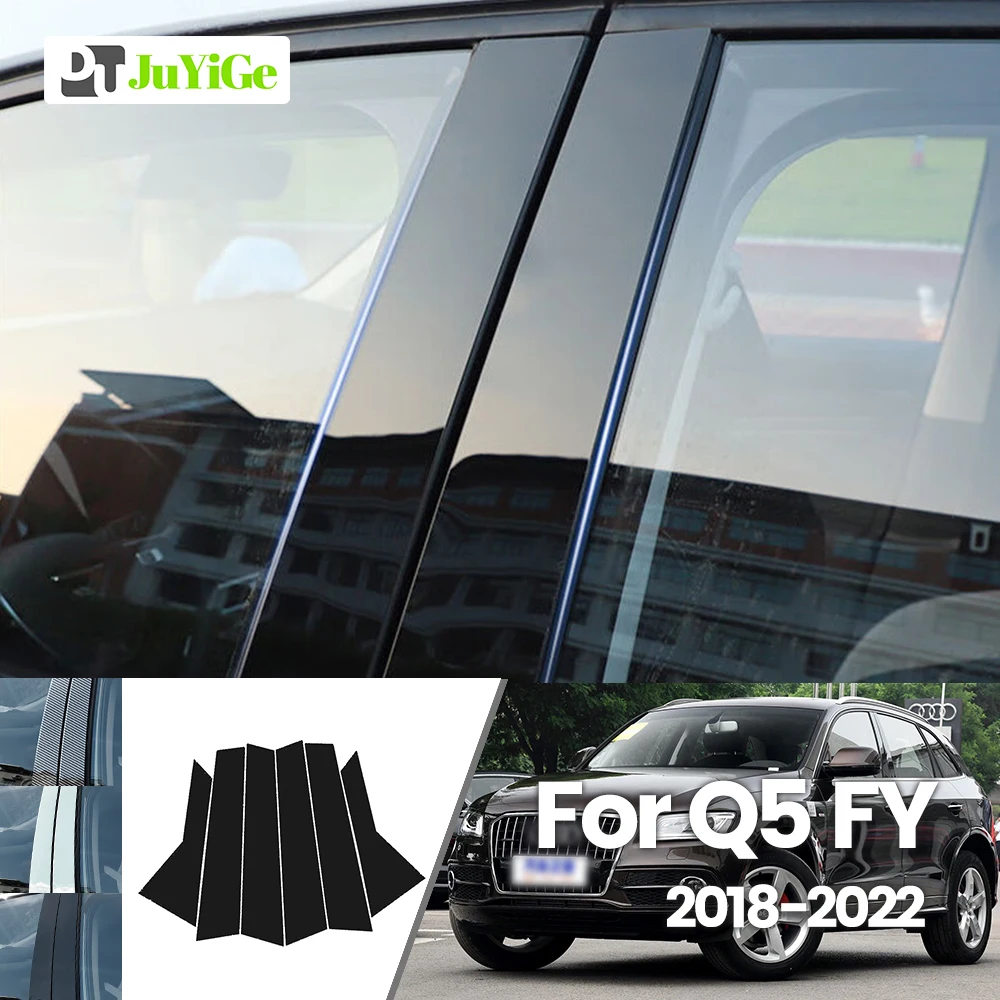

For Audi Q5 FY 2018-2022 2019 2020 2021 Bright Black Carbon Fibre Window Door B C Sticker