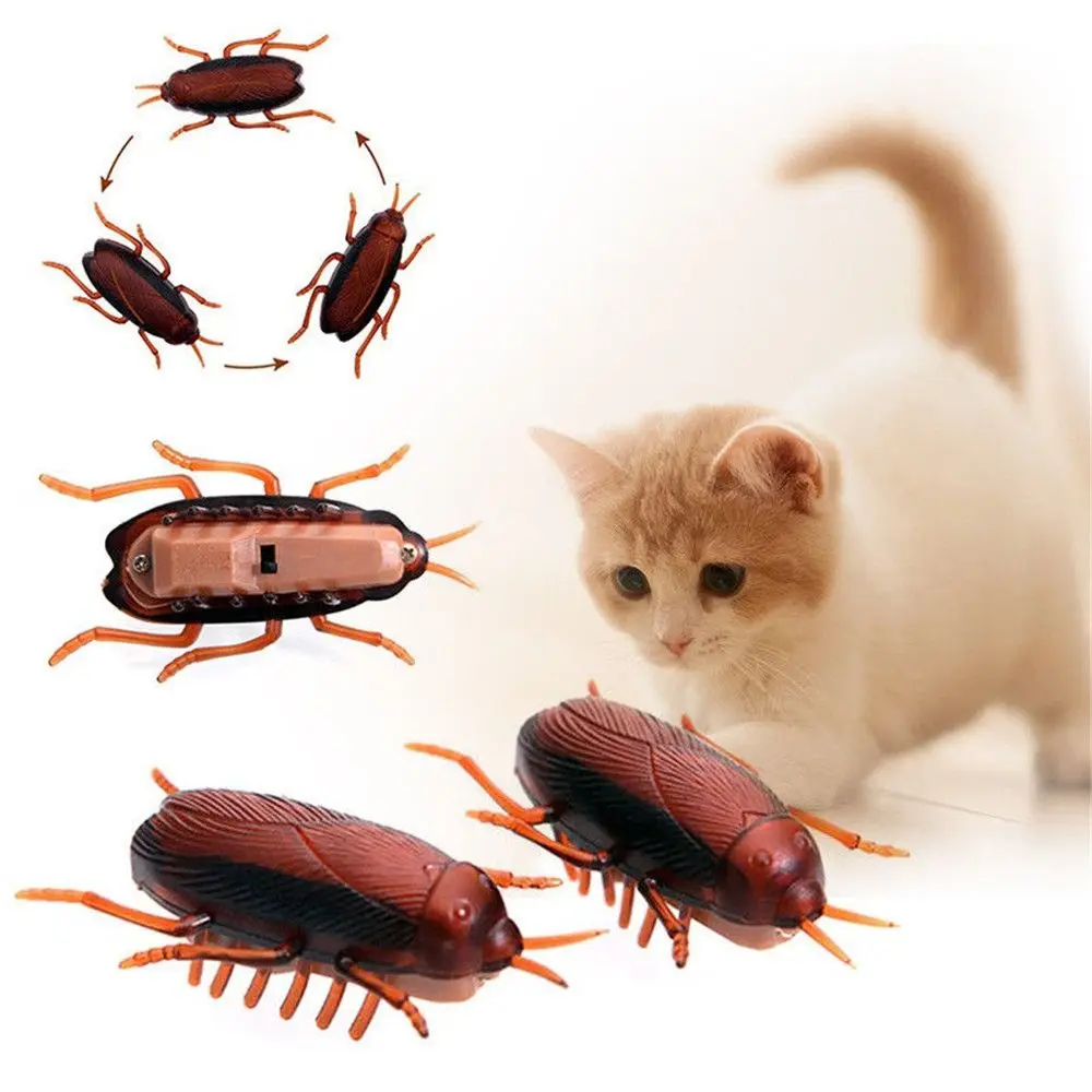 Pet Cat Puppy Electronic Novelty Gag Toys Cockroach Kids Battery Training Play Toy