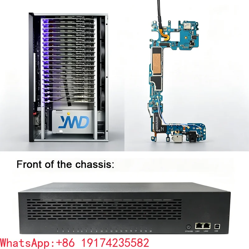 20 Slots Farm Chassis for Mobile Phone Mainboards Centralized Unified Management Device Case for Batch Mainboard Testing