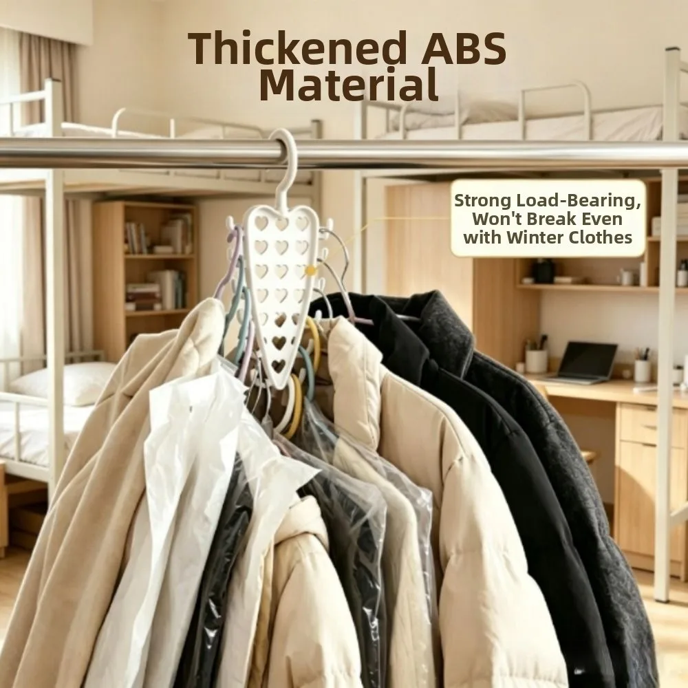 New 12 Hooks Laundry Hanger V Shaped Rotatable Hanger Organizer Non Slip Space Saving Storage Rack for Wardrobe Dorm Room