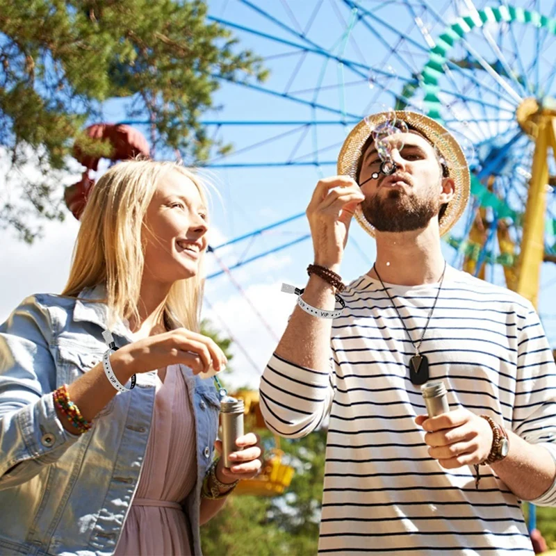 Pulseira Monocromática Evento, Pano VIP Pulseiras para Festas, Atividades Coloridas, Pacote 100