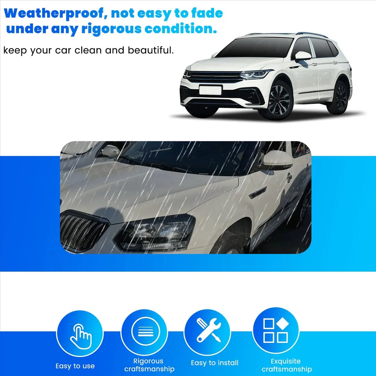 11-Right Side Wing Rearview Mirror Cover Shell Cap Housing for TIGUAN 2009-2017 Sharan 2012-2018 Skoda Yeti 2014-2017 White