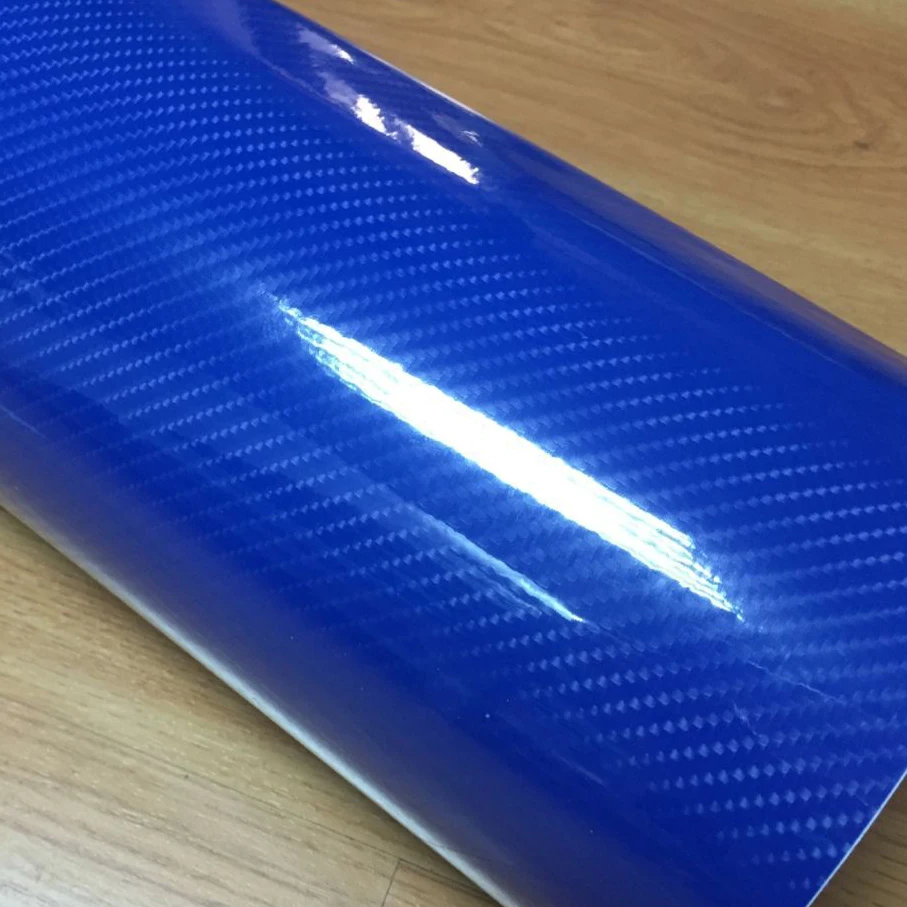 Top quality Ultra Blue Gloss 5D Carbon Fiber Vinyl Wrap 4D Texture Super Glossy 5D Carbon Wraps With for 10/20/30/40/50/58X152CM