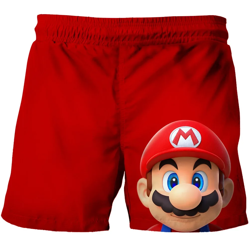 Super Marios Bros Cartoon Shorts Marios Luigi Yoshi Bowser Toad Anime Figures Printed Pattern Home Kids Shorts Boys Beach Shorts