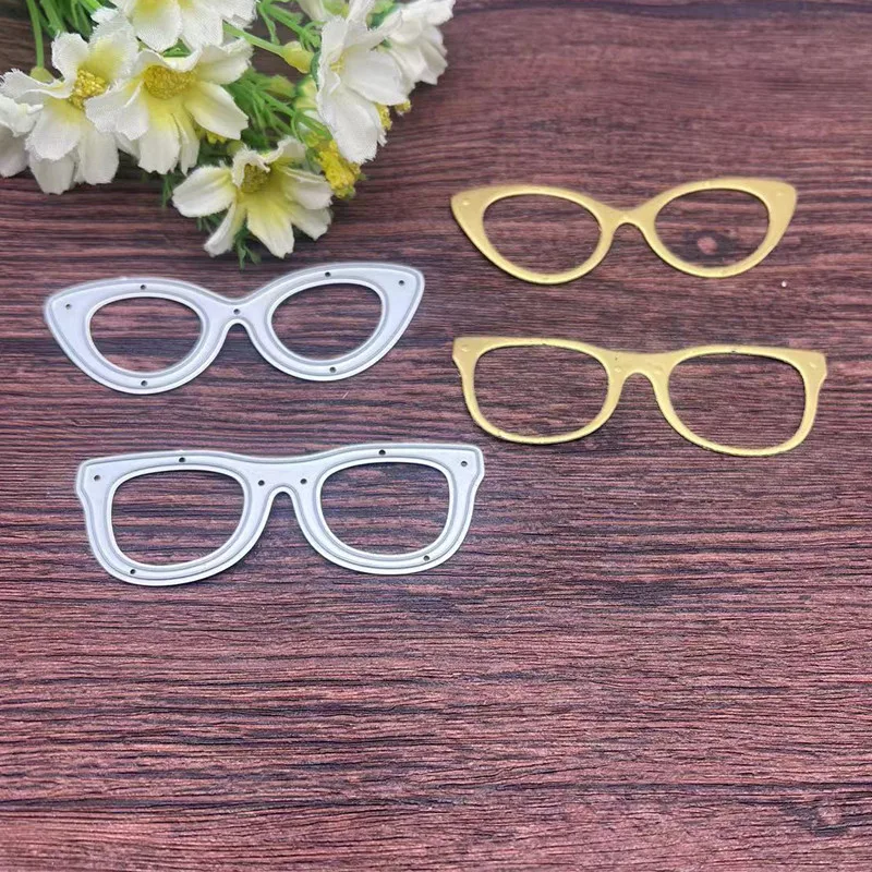 2pcs glasses frame Metal Cutting Dies Stencils For DIY Scrapbooking Decorative Embossing Handcraft Template