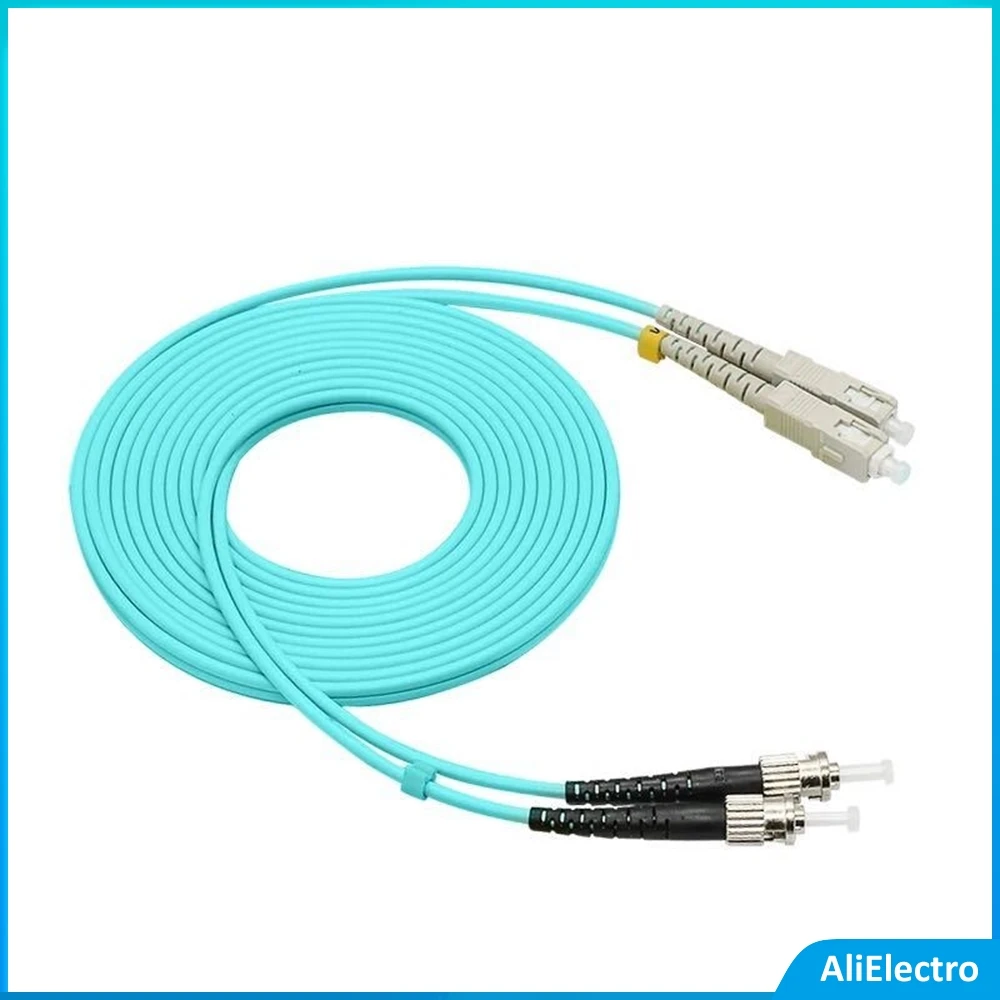 

10pcs/lot OM3 SC/UPC-ST/UPC Multi-Mode OM3 Fiber Cable Multimode Duplex Fiber Optical Jumper Patch Cord 3M 5M 10M SC-ST