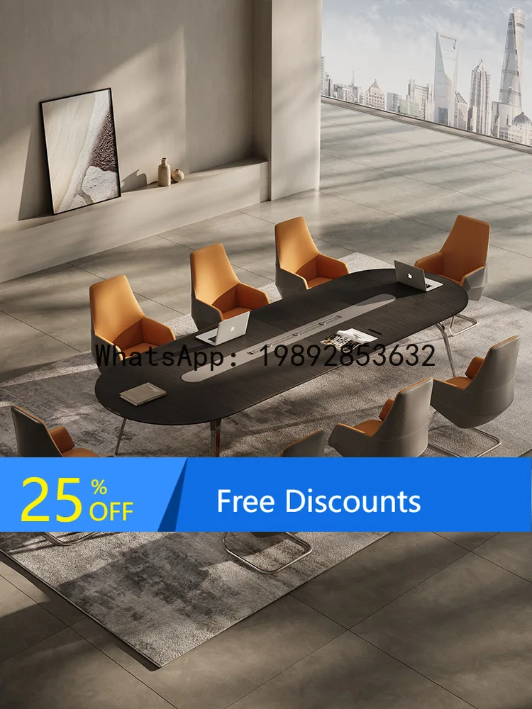 

YFY Conference Long Table Simple Modern Small Room Office Desk and Chair Set Business Negotiation Table Long