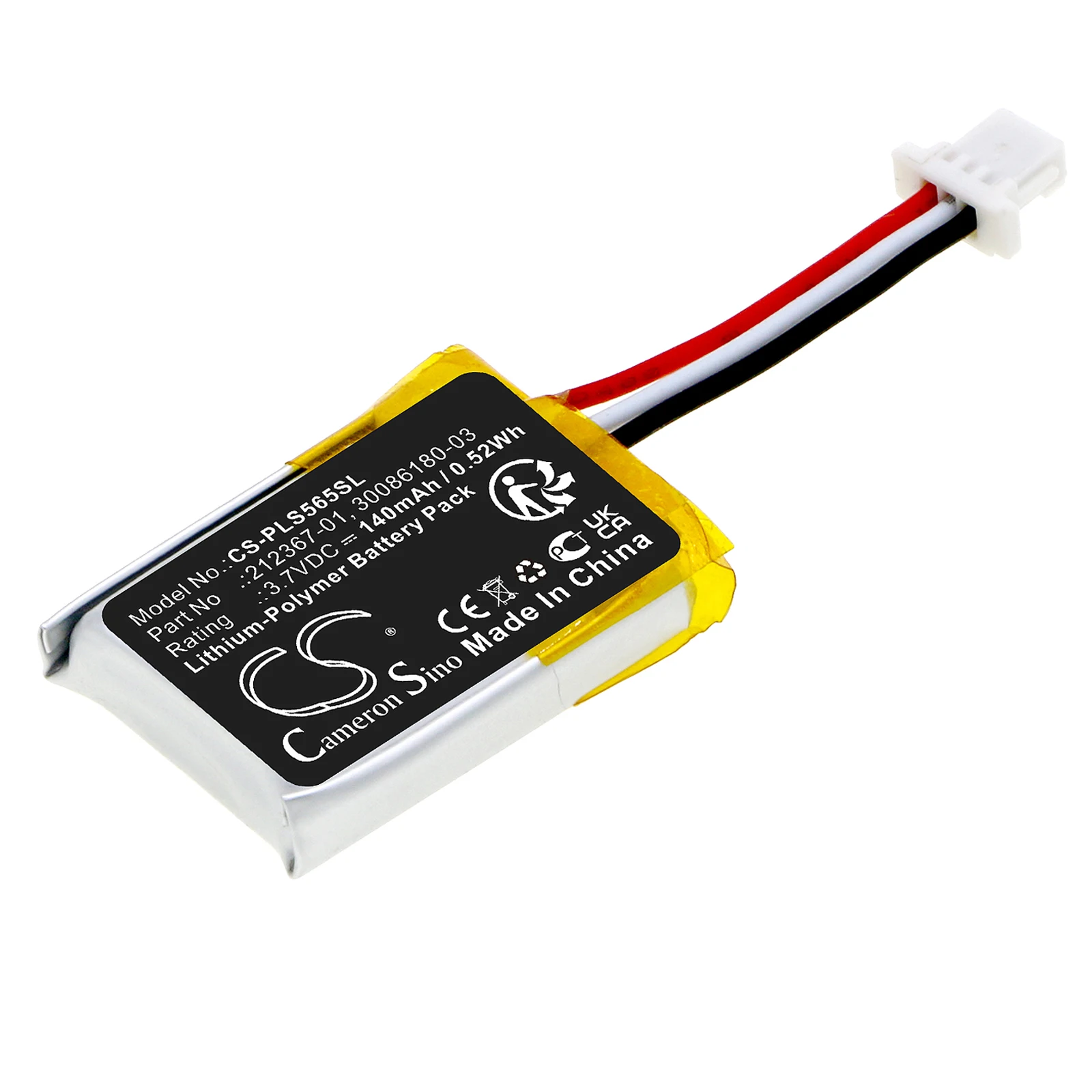 Li-Polymer Wireless Headset Battery for Plantronics, 3.7V, 140mAh, Compatible Models:  C565, CS540, CS540A, Savi CS540
