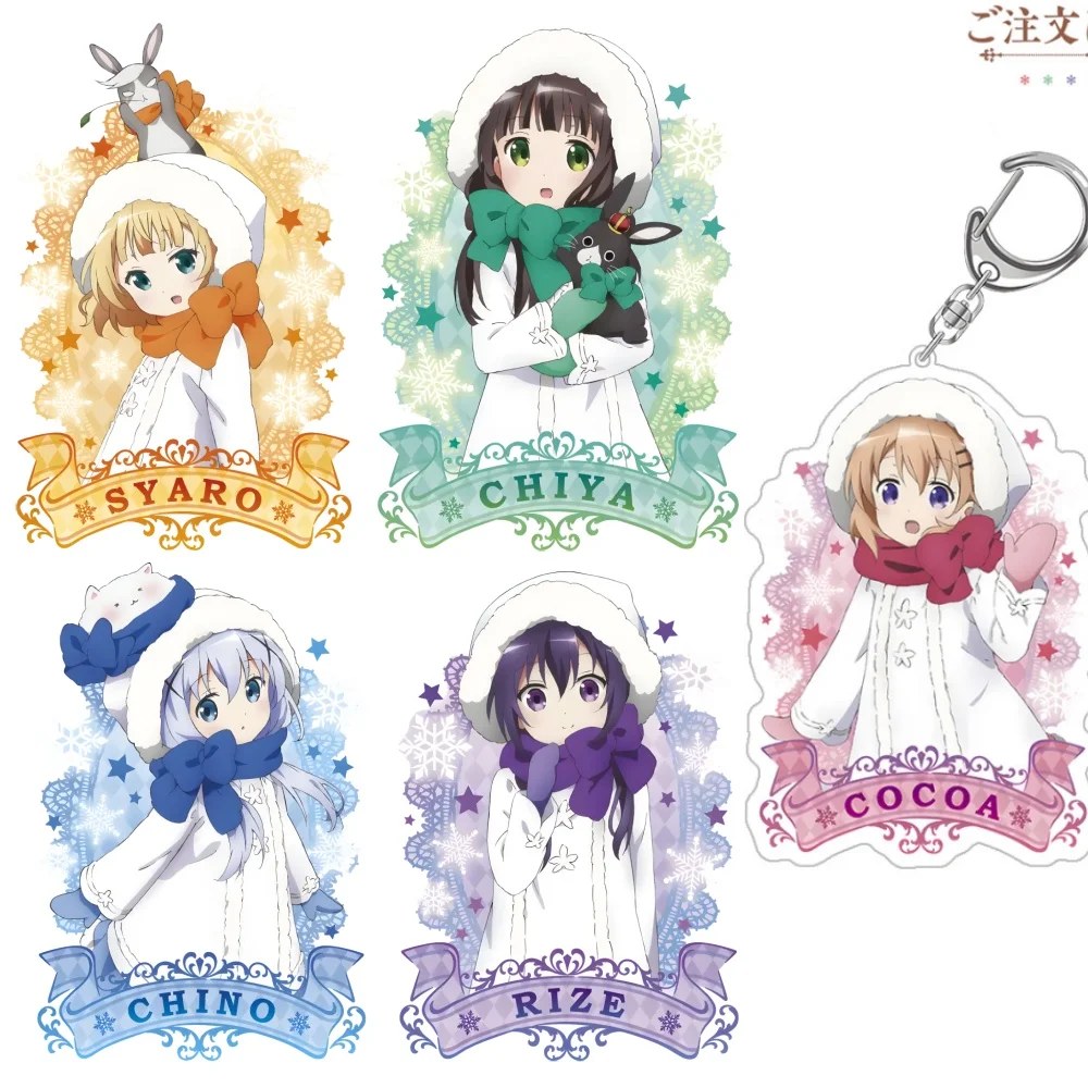 

Guo Xiao Luo Anime Peripheral Store Is the Order a RabbitChiya Cocoa Rize Syaro Megu Maya Acrylic Keychain Pendant ornament