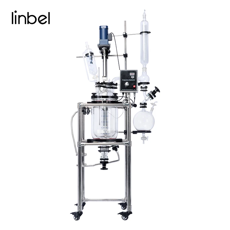 

High Efficiency Lab Use 10L Jacketed Agitated Glass Reactor Chemical Reactor