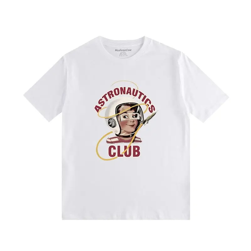 The New American High Street Whimsy Printing Easy and Comfortable Leisure Short Sleeve T-shirt Lovers Men and Women