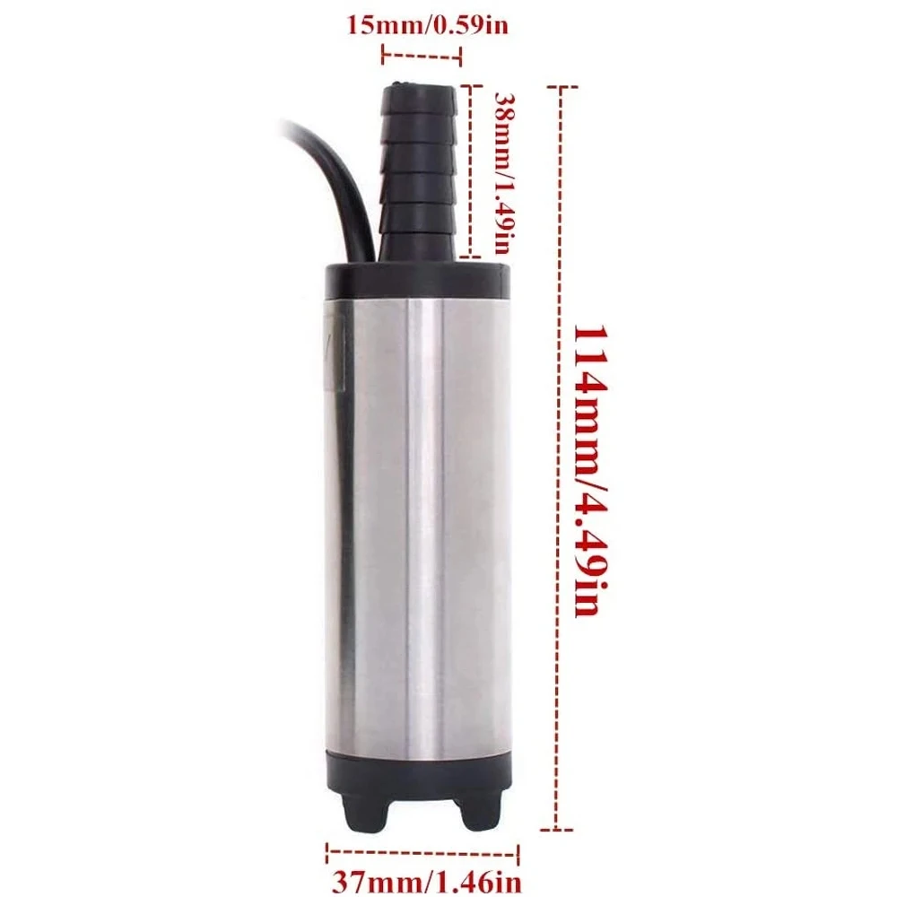 12V DC Electric Oil Pump Diesel Submersible Transfer Pump Portable Fuel Water Pump with Alligator Clips On Off Switch for Auto