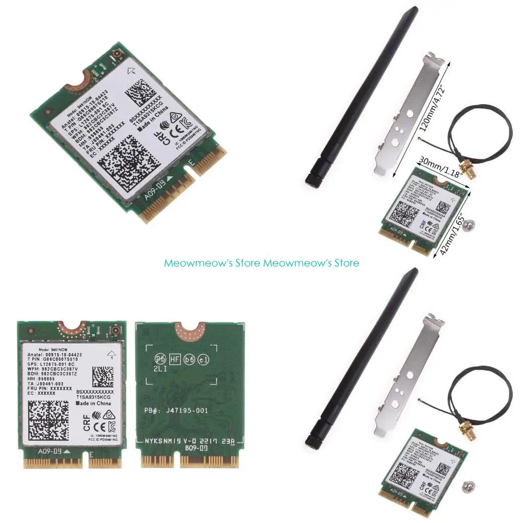 W91A Wireless 9461NGW 802.11ac M.2 E Card Desktop BT-compatible 5.0 Adapter