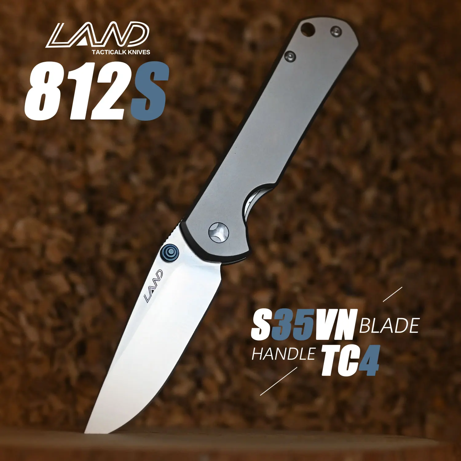 

LAND 812S Pocket Folding Knife S35VN Blade TC4 Handle Ball Bearing Outdoor Camping Survival Jackknife EDC Knives