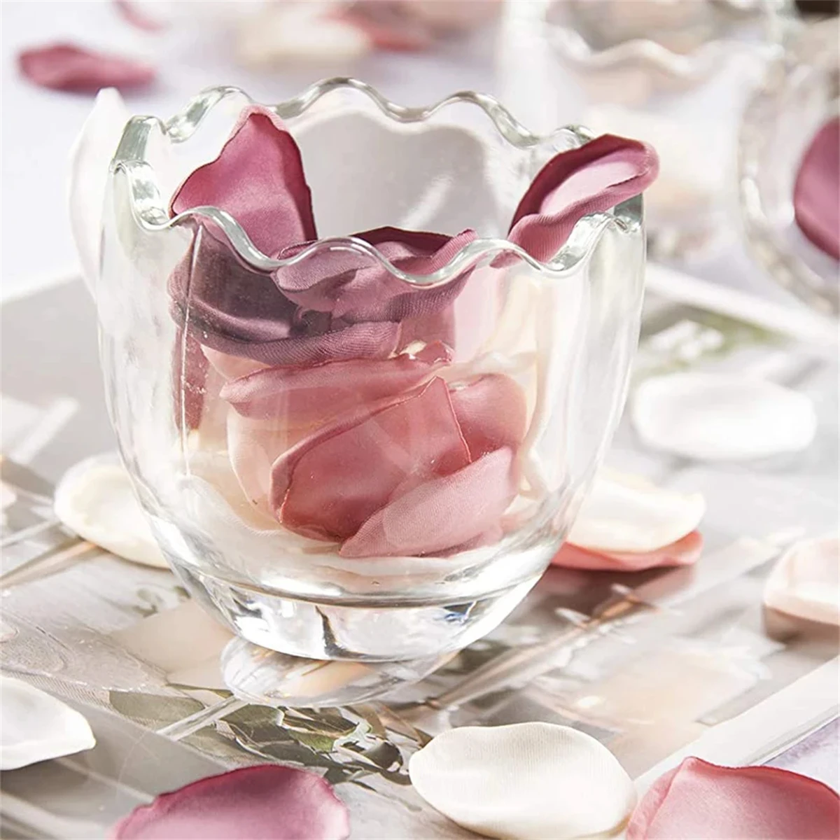 100Pcs Silk Simulated Rose Petals Handmade Flowers Marriage Wedding Valentines Day Artificial Rose Petals Party Table Decoration