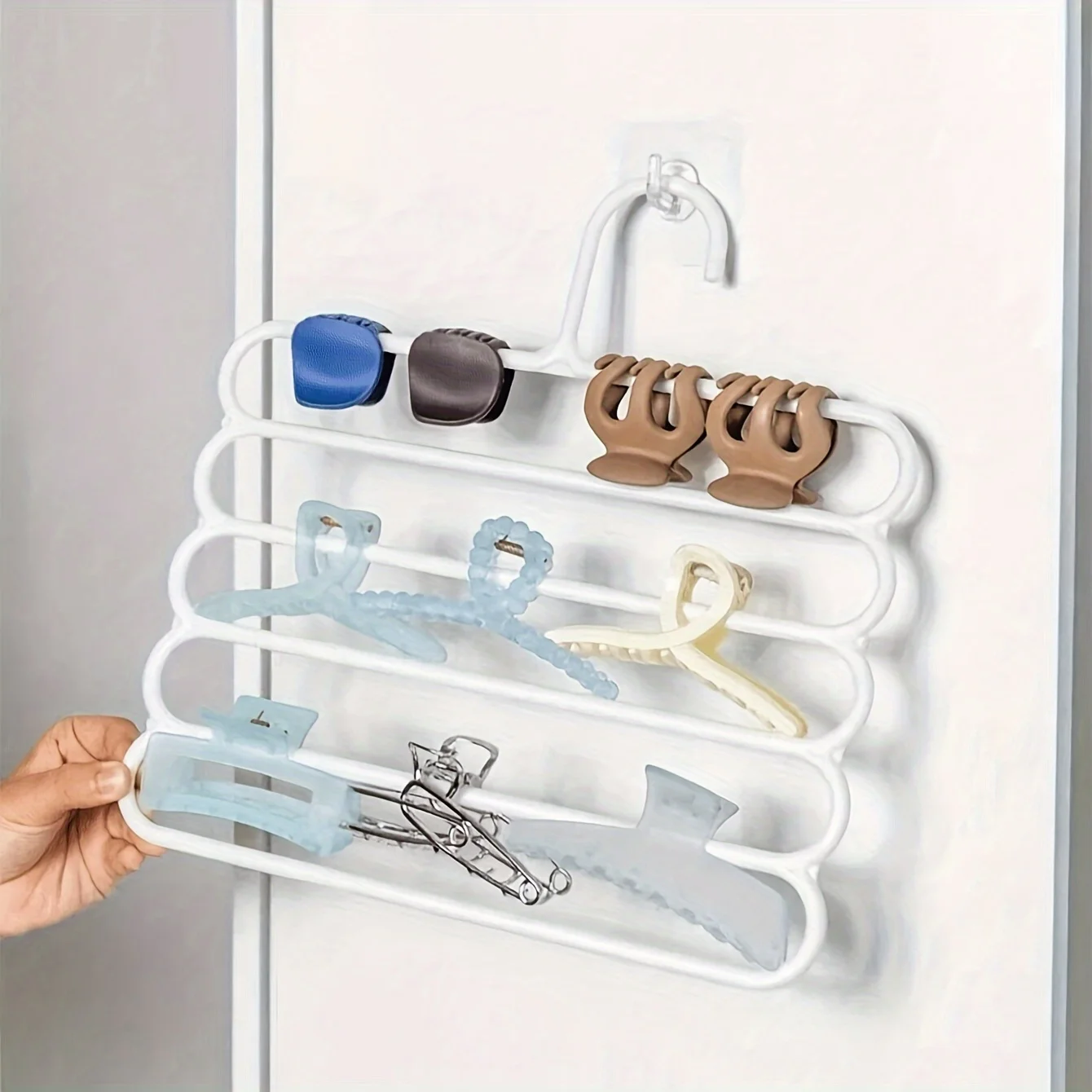 Versatile Wall-Mounted Hair Accessory Organizer - Large Capacity for Clips, Headbands & More - Perfect for Home & Dorms