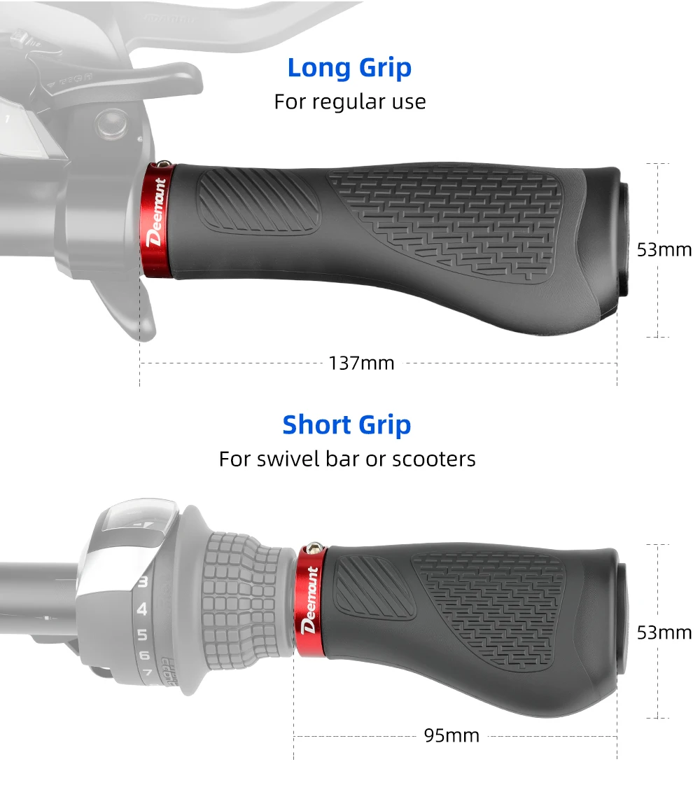 Große Handgriffe, MTB-Lenkerende, zusammenklappbares Fahrrad, lange, kurze, drehbare Stangengehäuse mit verdecktem Sicherungsring, TPE, stromlinienförmige Handballenauflage – Detail 3