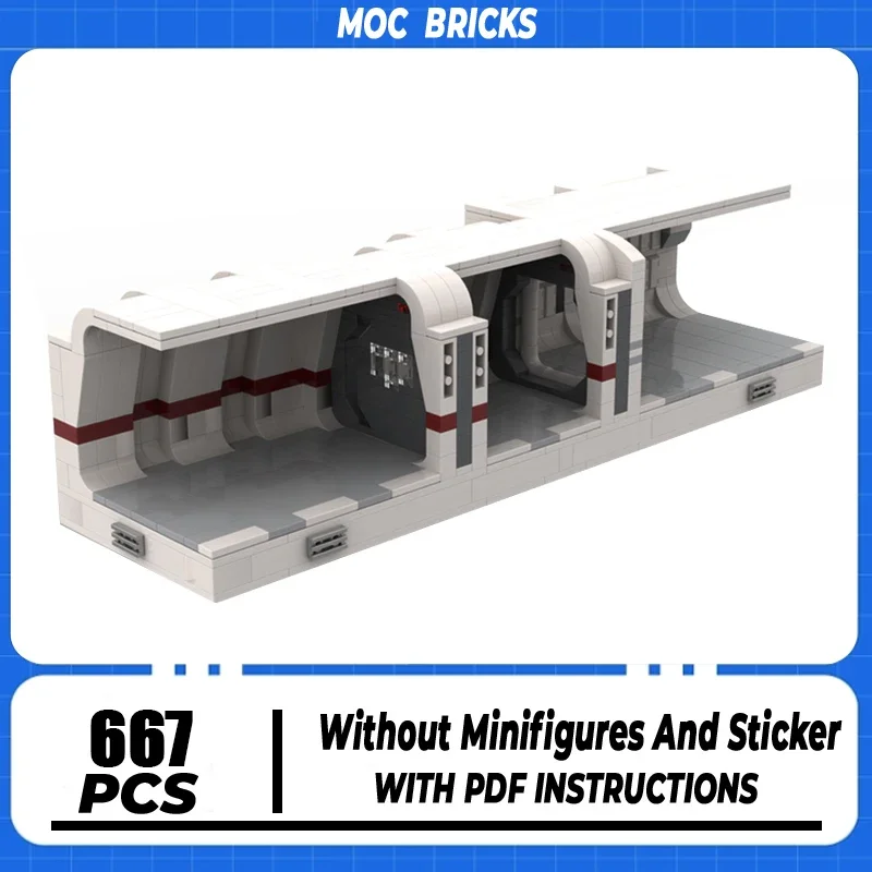 Blocos de Construção MOC de Tijolos Modulares de Star Movie Series, Soldado Duel Corredor Modelo, DIY Assembly Toy, Tecnologia Presentes para Construção